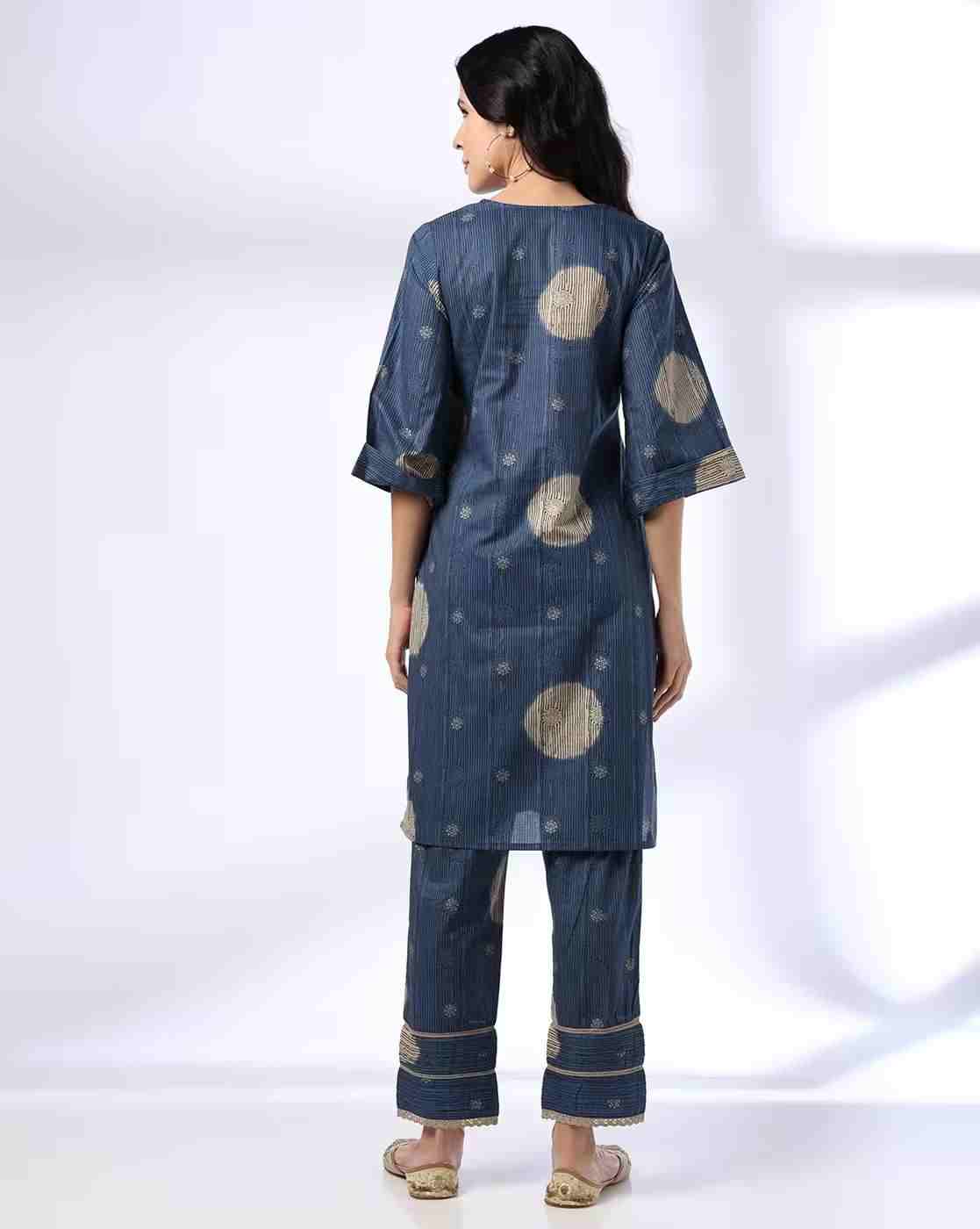 AVAASA MIX N' MATCH | Women Geometric Print Straight Kurta & Pants Set|2