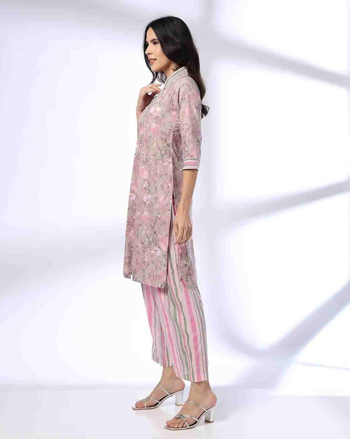 AVAASA MIX N' MATCH | Women Floral Print Straight Kurta & Palazzos Set|1