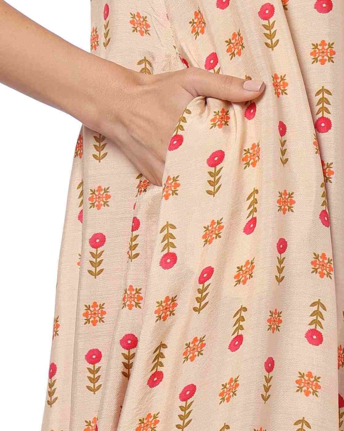 AVAASA MIX N' MATCH | Women Printed Flared Kurta|4