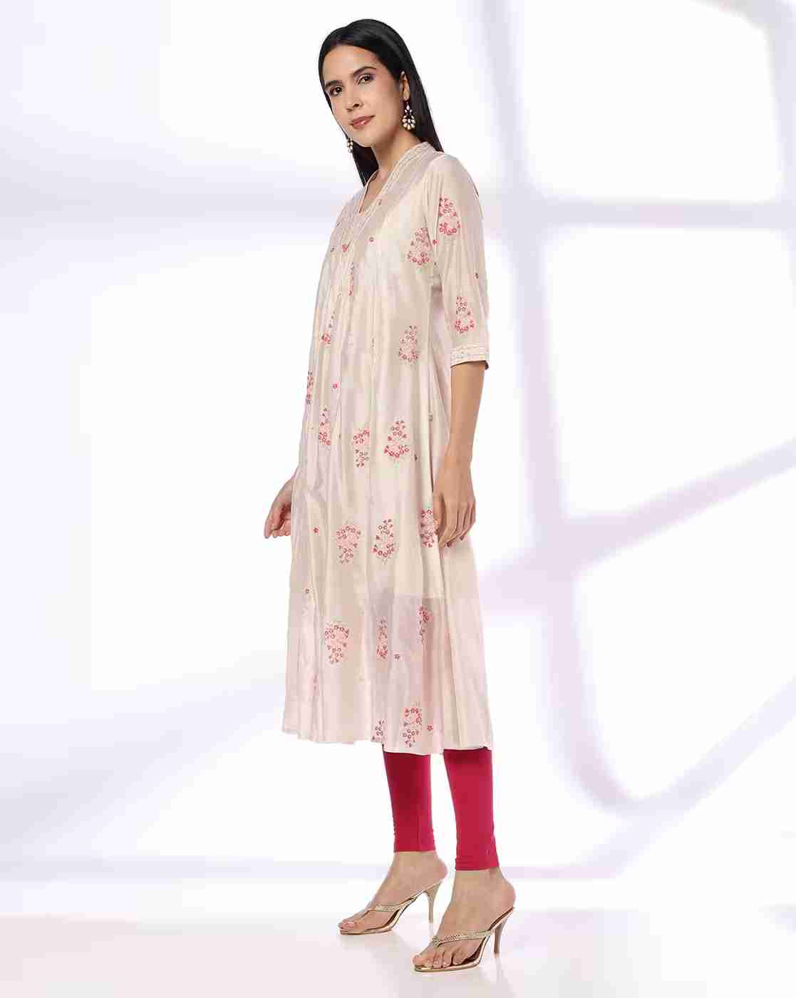 AVAASA MIX N' MATCH | Women Printed Flared Kurta|1