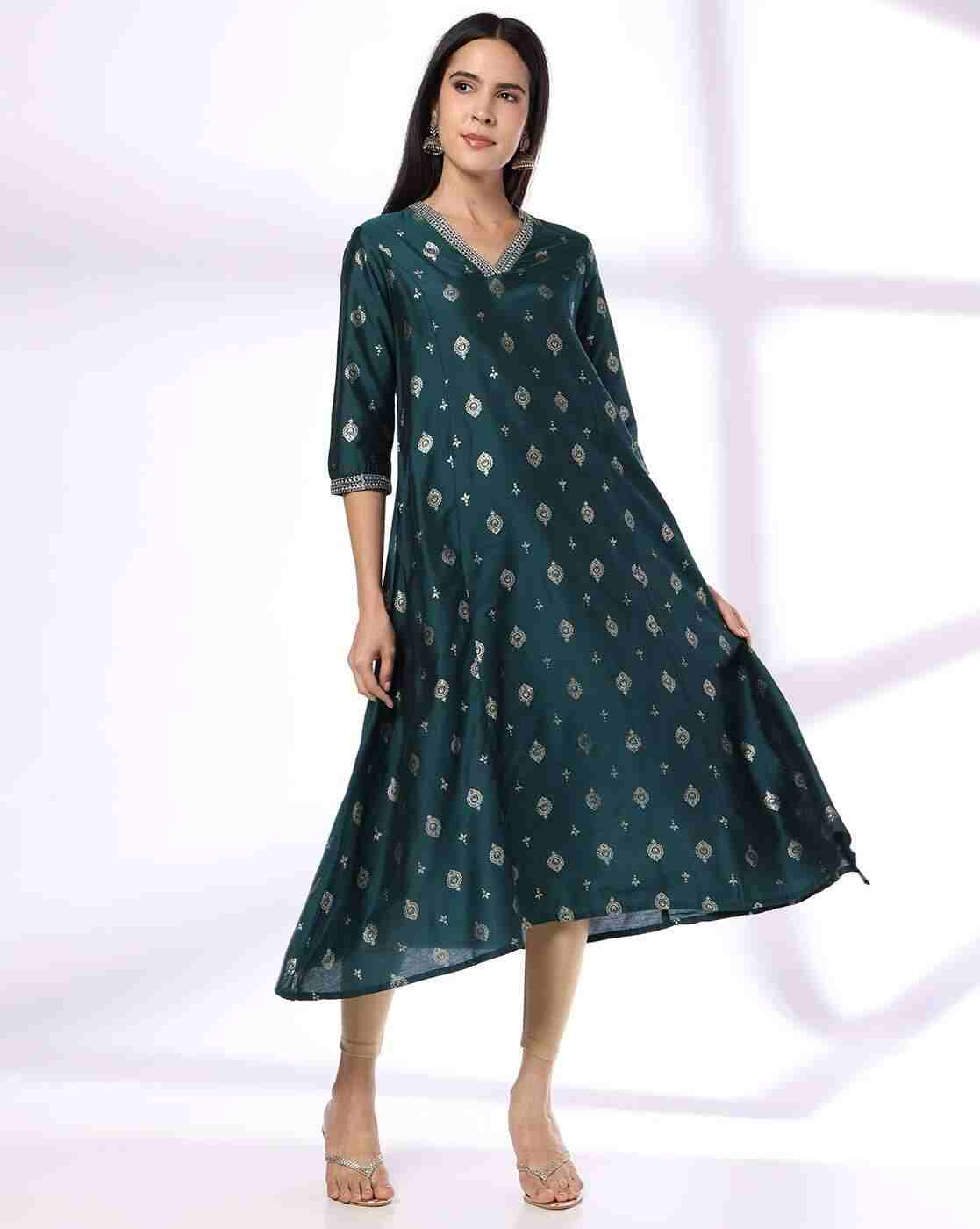 AVAASA MIX N' MATCH | Women Printed Flared Kurta|0
