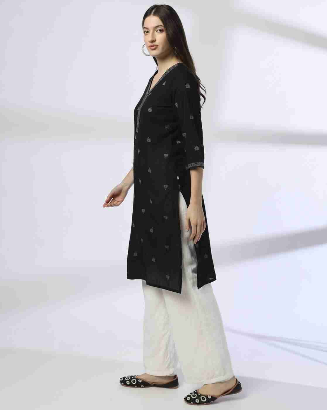 AVAASA MIX N' MATCH | Women Ethnic Woven Straight Kurta|1