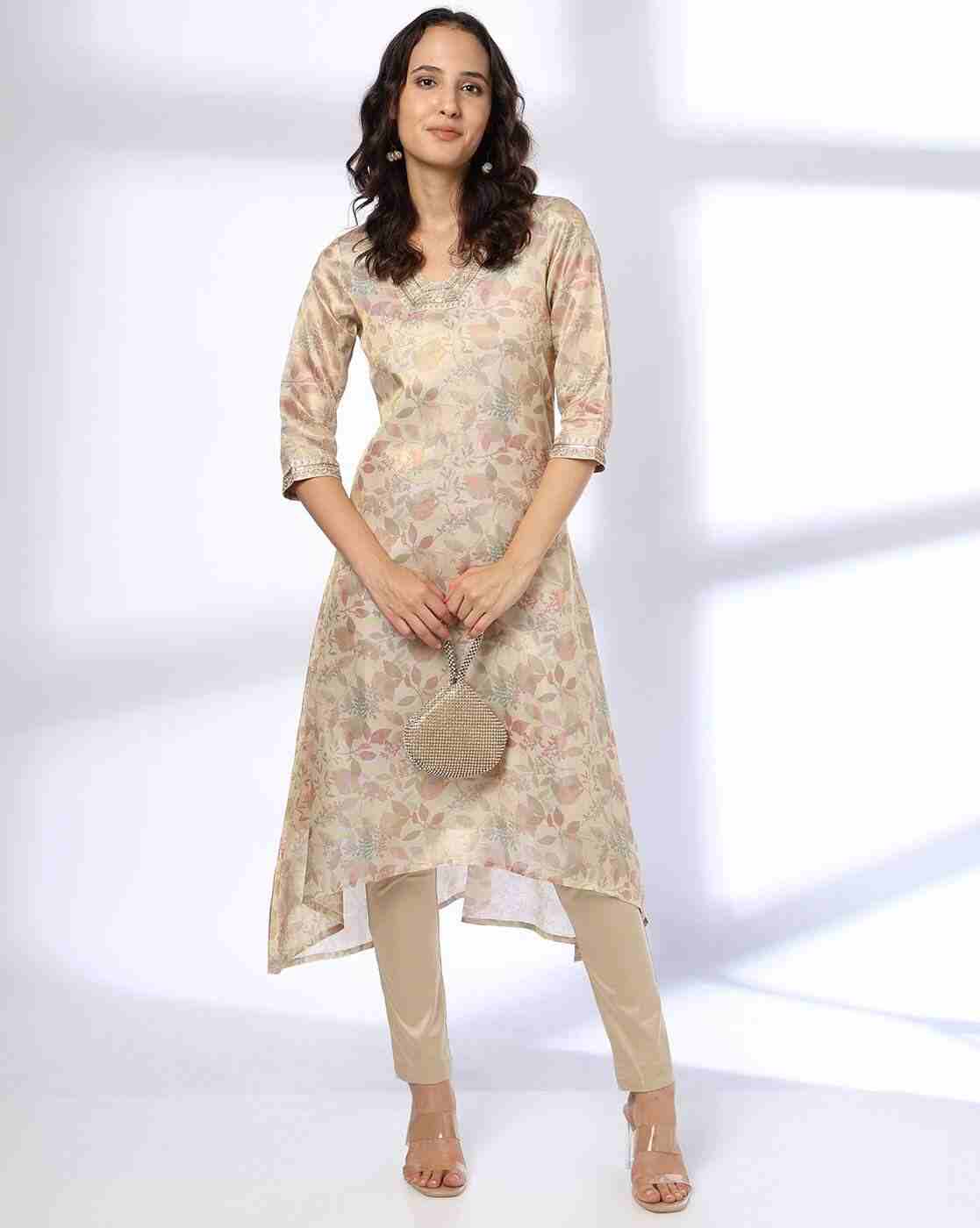AVAASA MIX N' MATCH | Women Floral Print A-Line Kurta|0