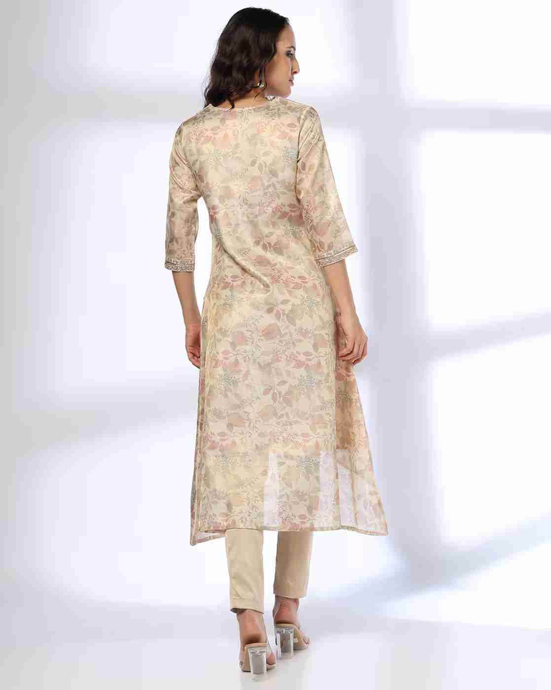 AVAASA MIX N' MATCH | Women Floral Print A-Line Kurta|2