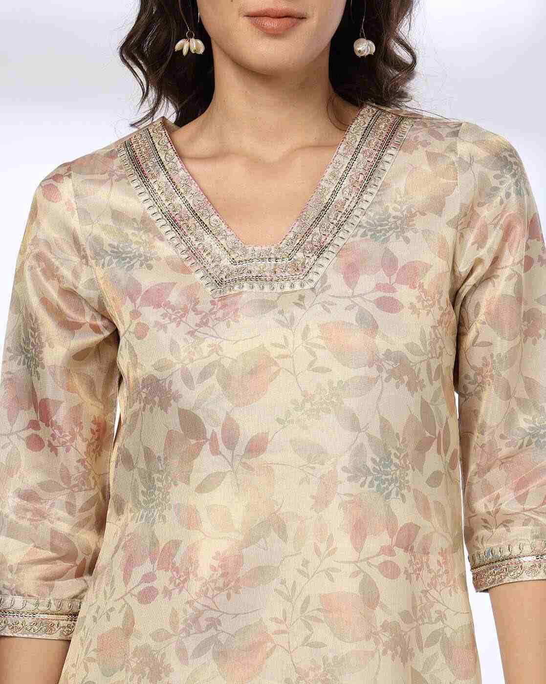 AVAASA MIX N' MATCH | Women Floral Print A-Line Kurta|3
