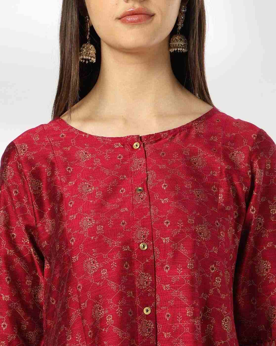 AVAASA MIX N' MATCH | Women Floral Print A-Line Kurta|3