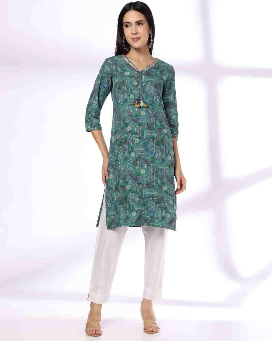 AVAASA MIX N' MATCH | Women Printed Straight Kurta|0