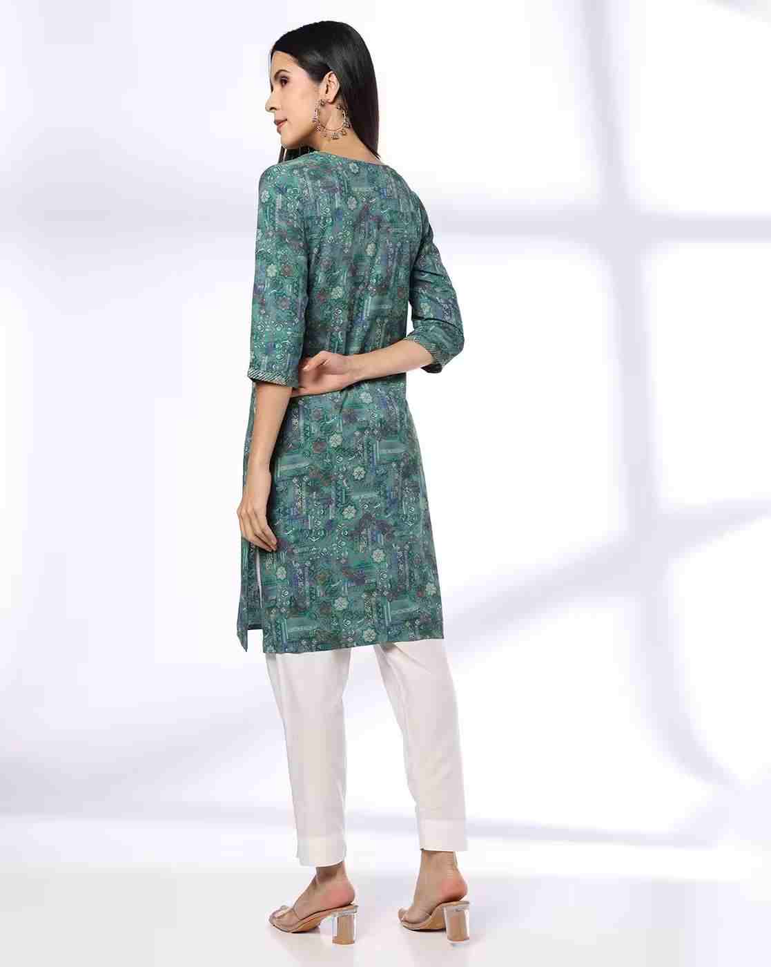AVAASA MIX N' MATCH | Women Printed Straight Kurta|2