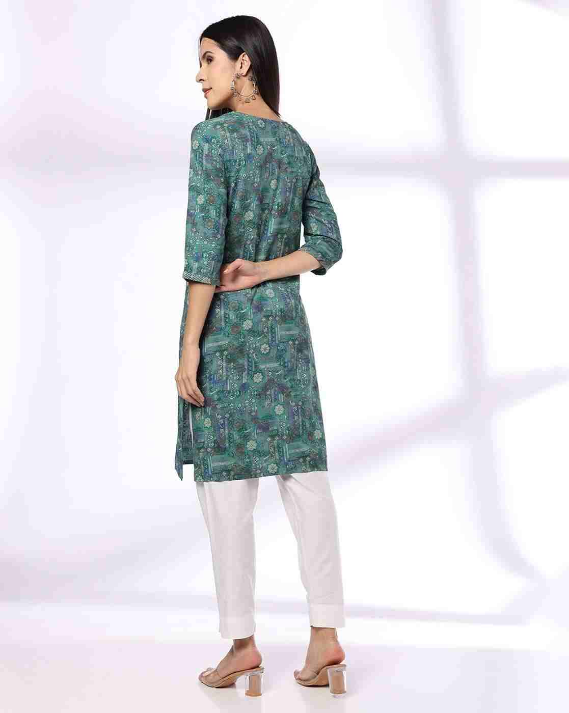 AVAASA MIX N' MATCH | Women Printed Straight Kurta|2