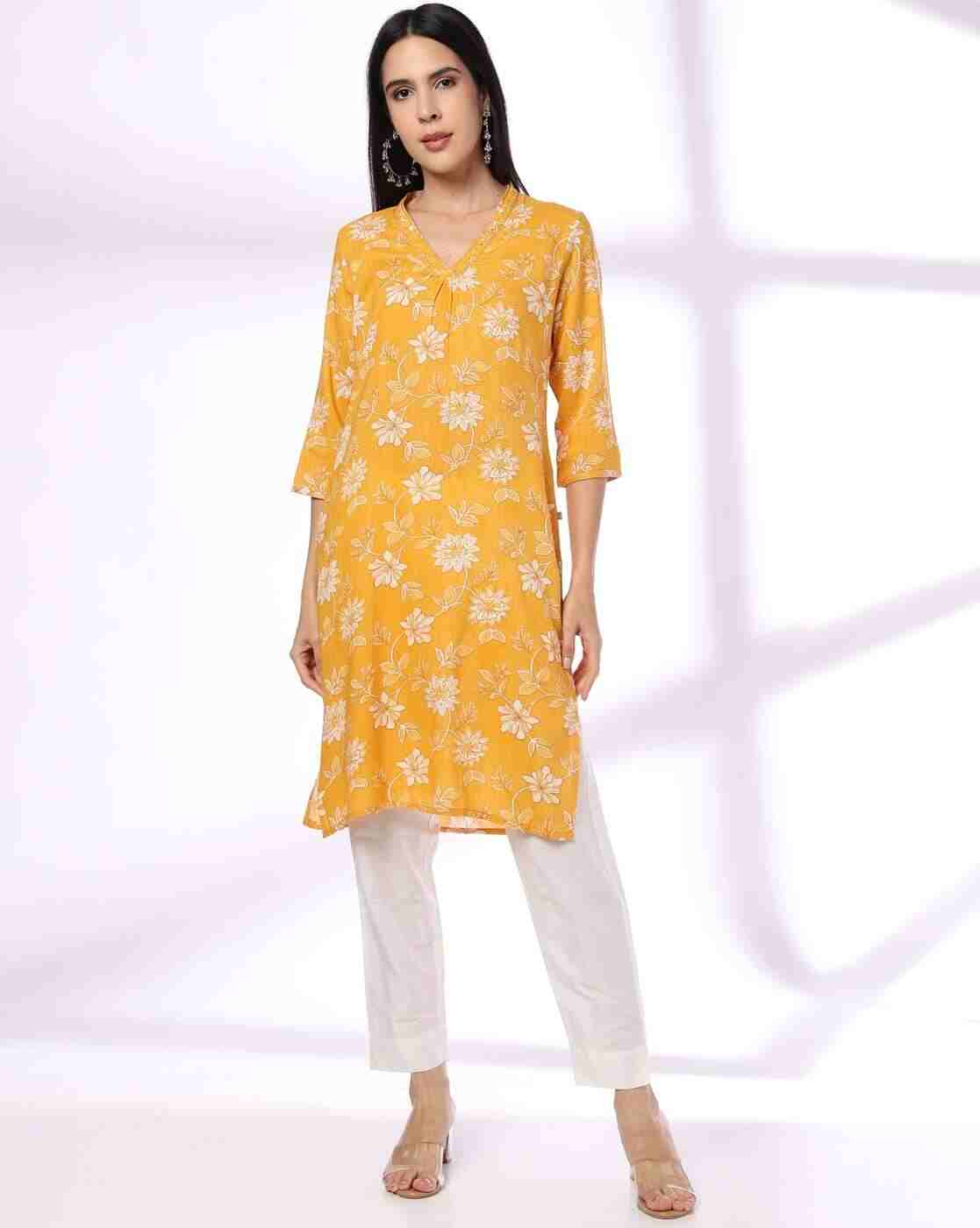 AVAASA MIX N' MATCH | Women Floral Print Straight Kurta|0