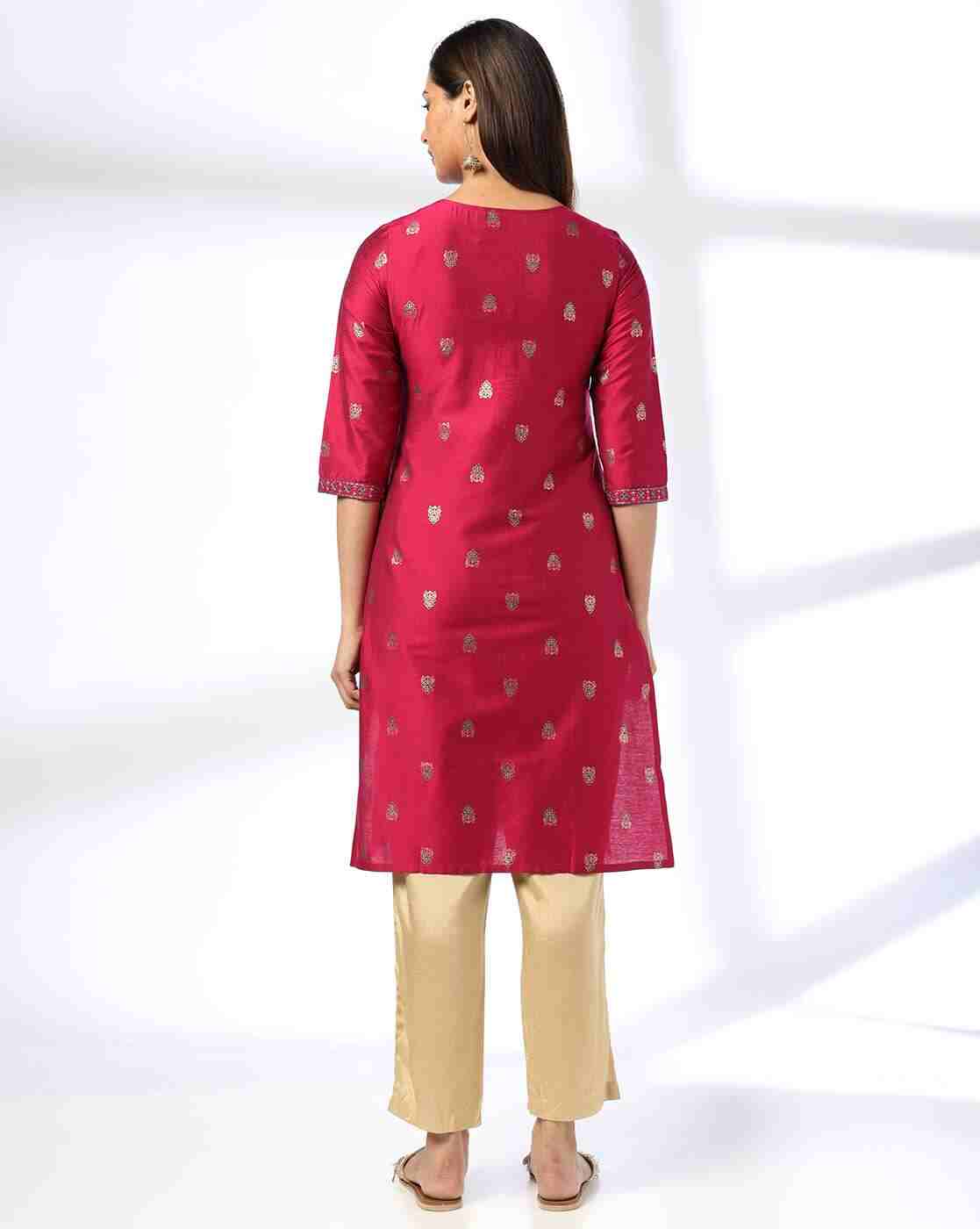 AVAASA MIX N' MATCH | Women Embroidered Straight Kurta|2