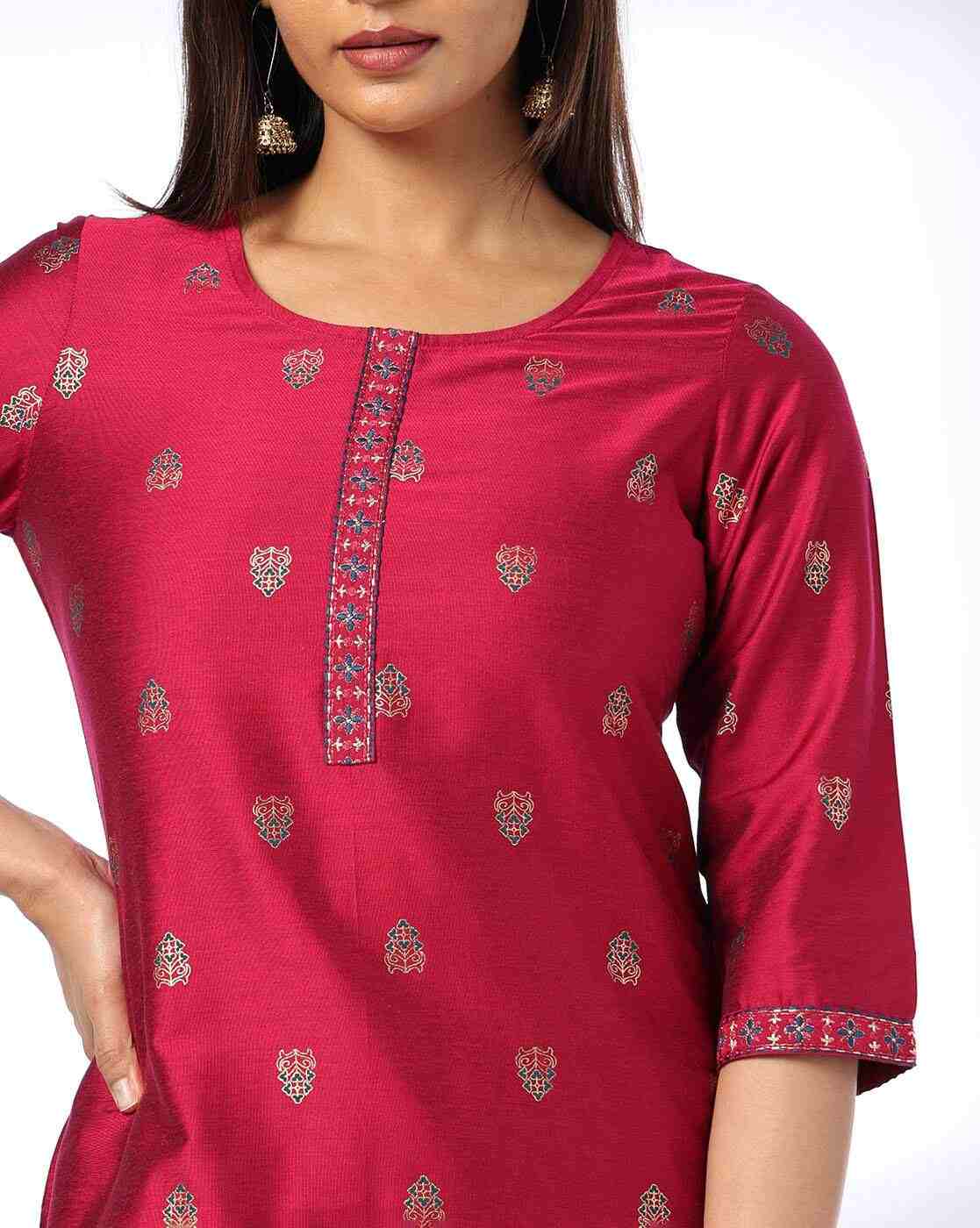 AVAASA MIX N' MATCH | Women Embroidered Straight Kurta|3