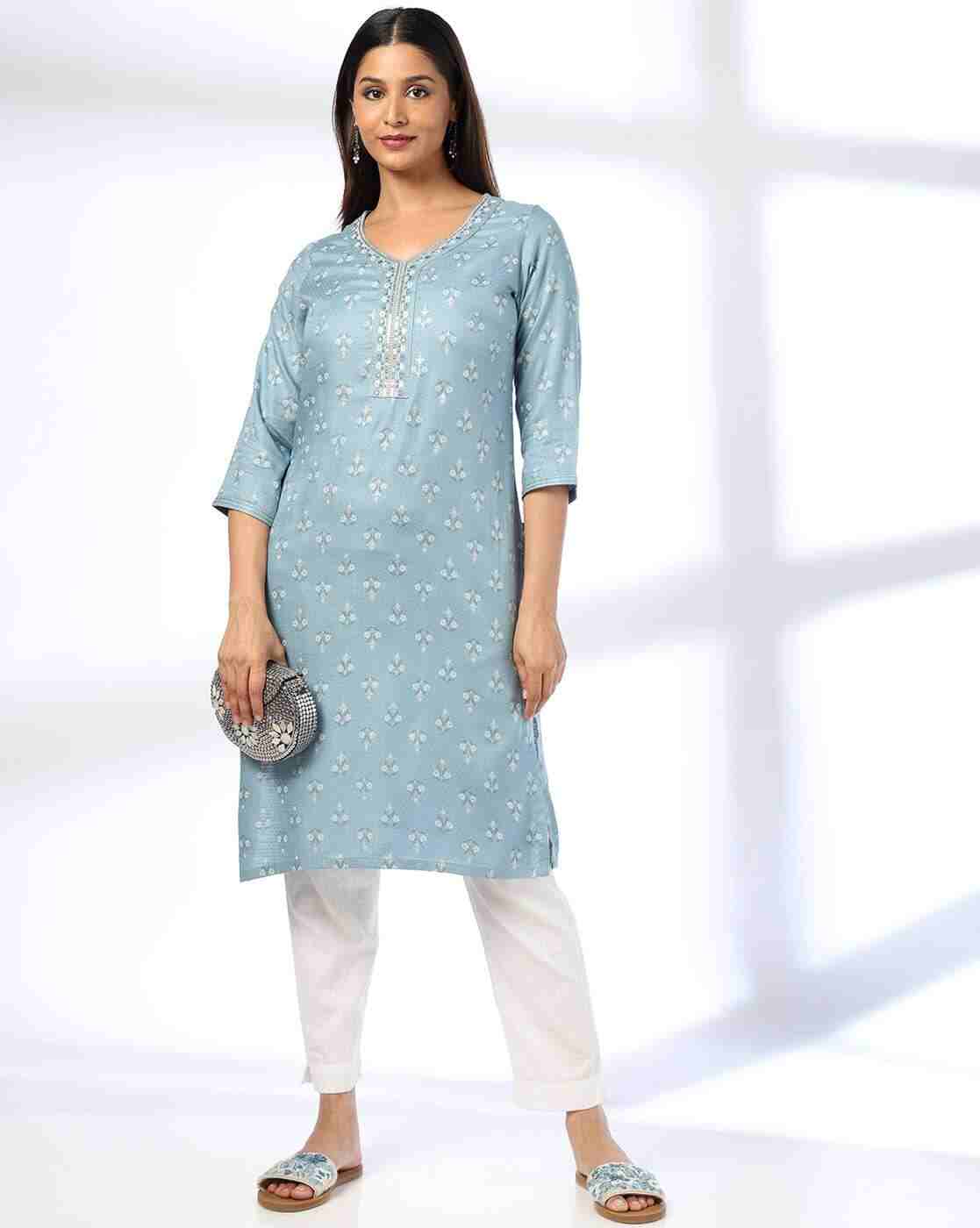 AVAASA MIX N' MATCH | Women Cross Stitch Embroidered Straight Kurta|0