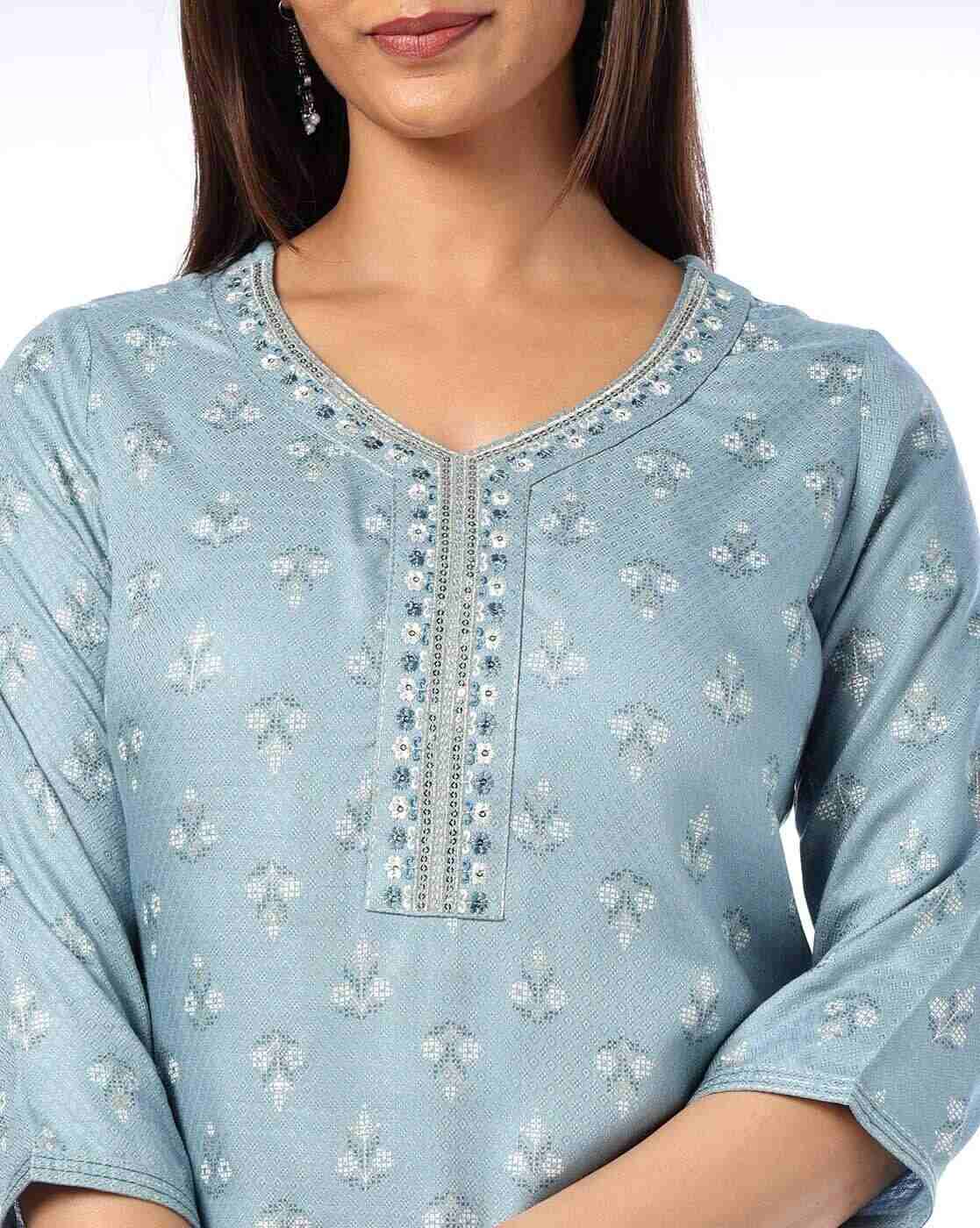 AVAASA MIX N' MATCH | Women Cross Stitch Embroidered Straight Kurta|3