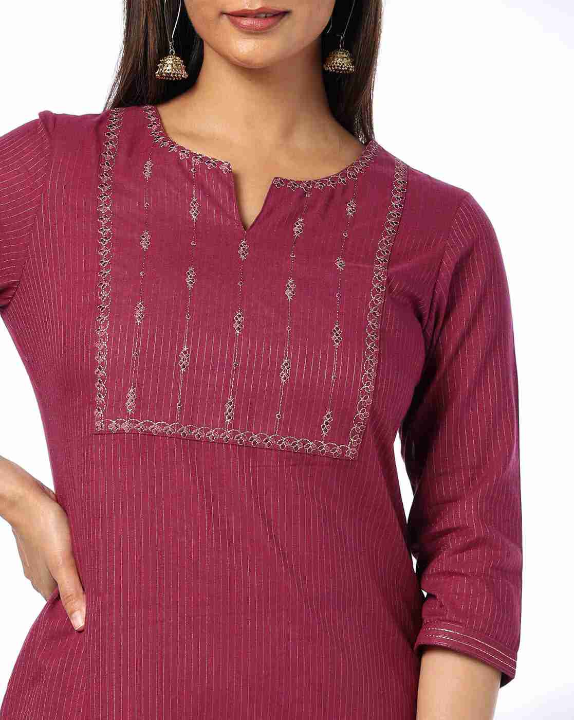 AVAASA MIX N' MATCH | Women Embroidered Straight Kurta|3