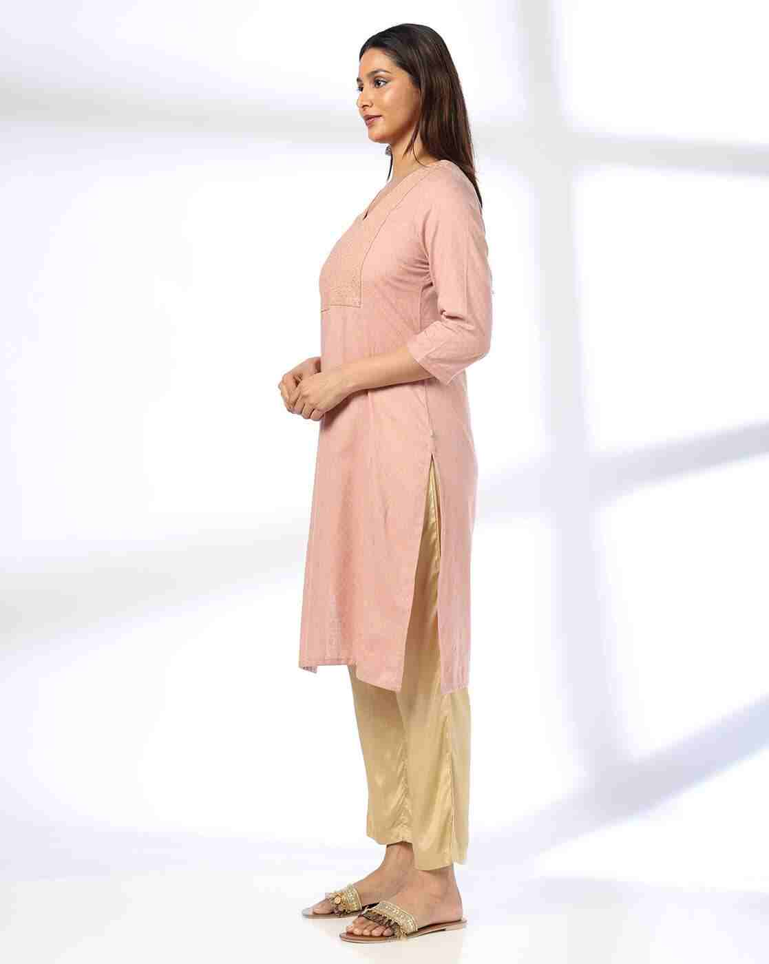 AVAASA MIX N' MATCH | Women Embroidered Straight Kurta|1