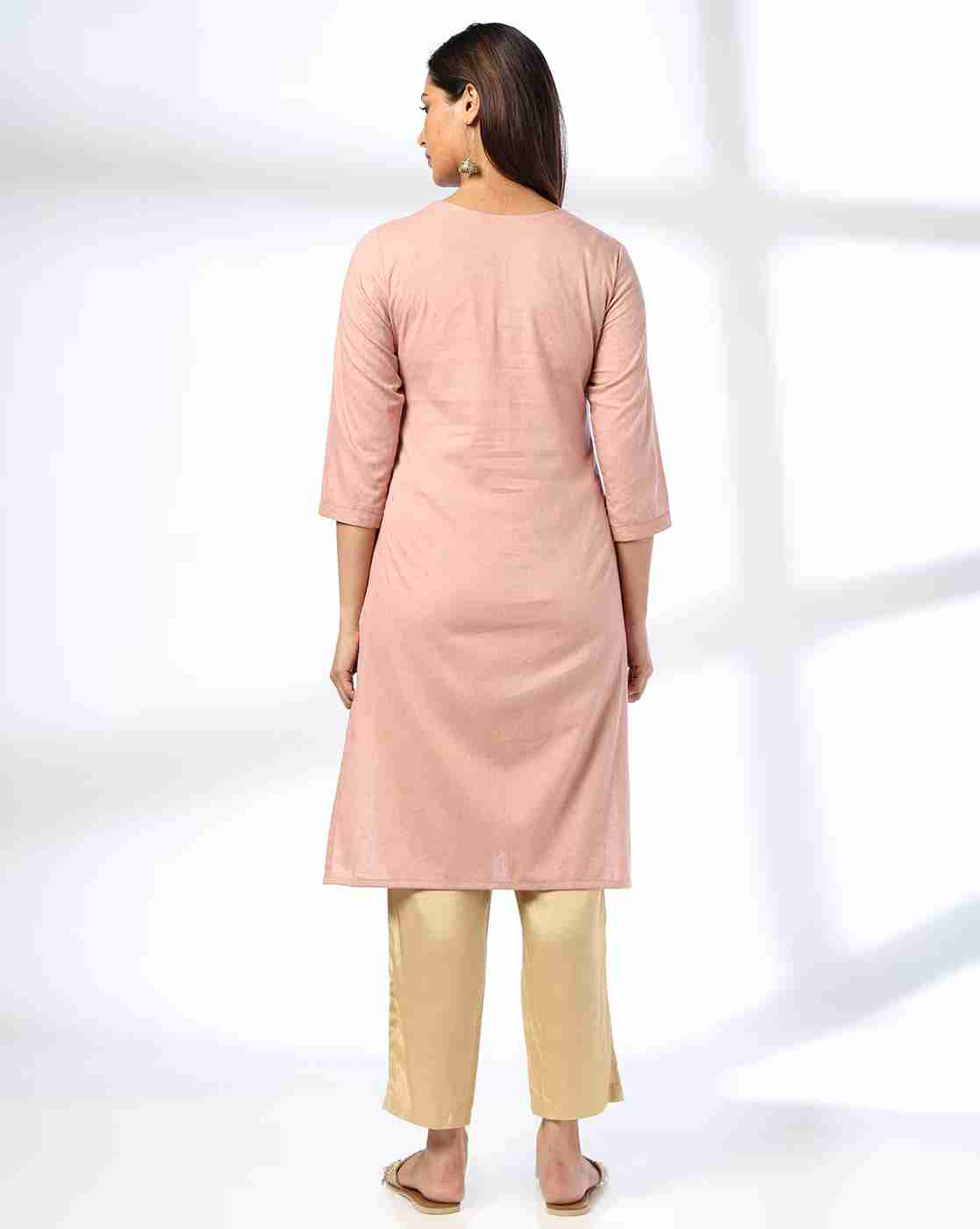 AVAASA MIX N' MATCH | Women Embroidered Straight Kurta|2