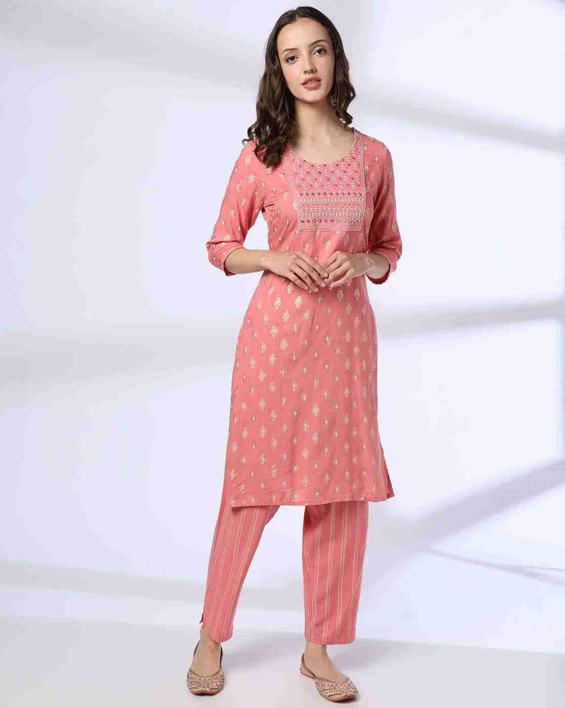 AVAASA MIX N' MATCH | Women Printed Straight Kurta & Pants Set|0