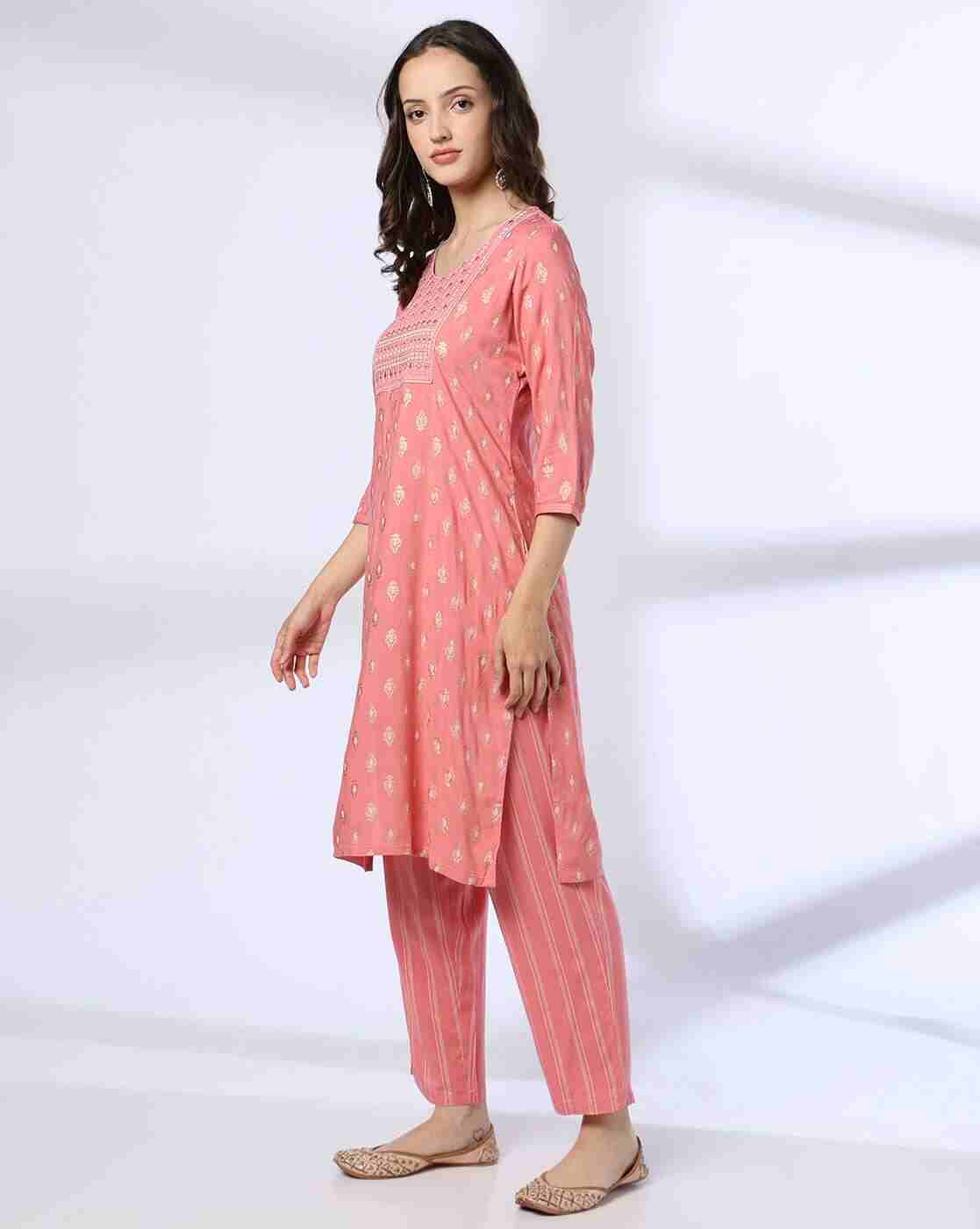 AVAASA MIX N' MATCH | Women Printed Straight Kurta & Pants Set|1