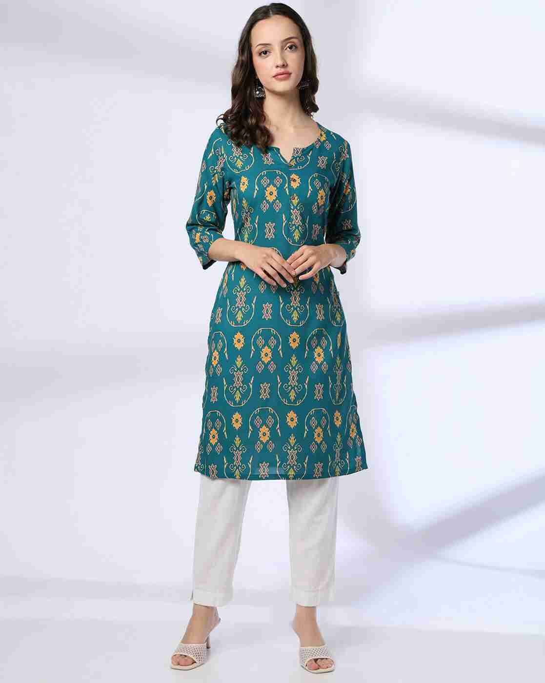 AVAASA MIX N' MATCH | Women Floral Print Straight Kurta|0
