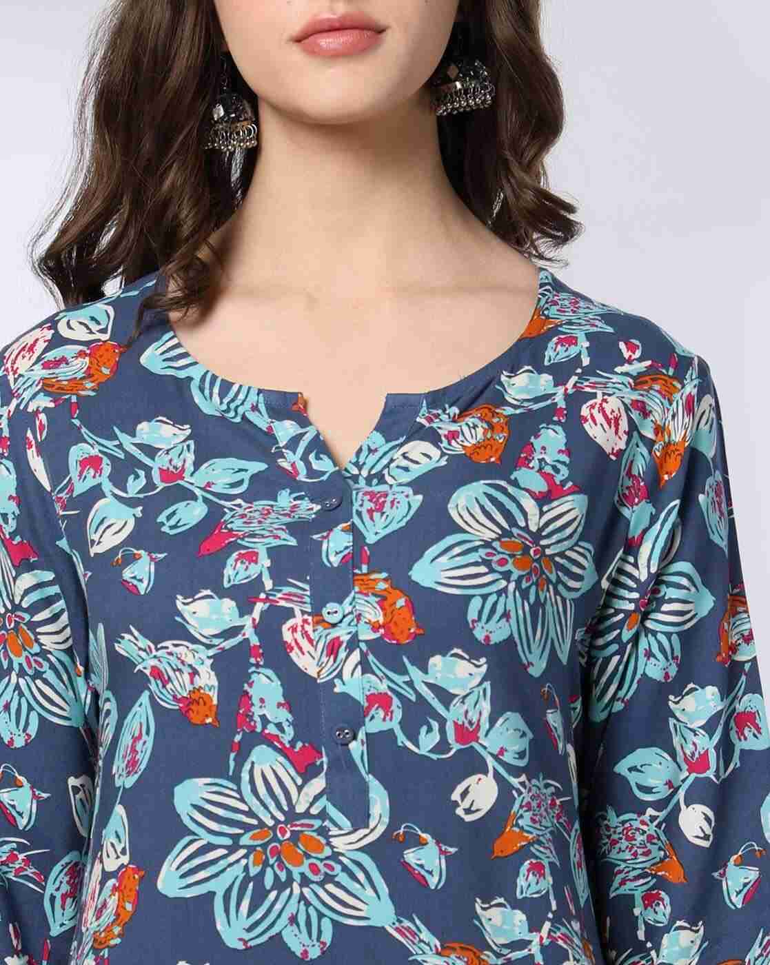 AVAASA MIX N' MATCH | Women Floral Print Straight Kurta|3