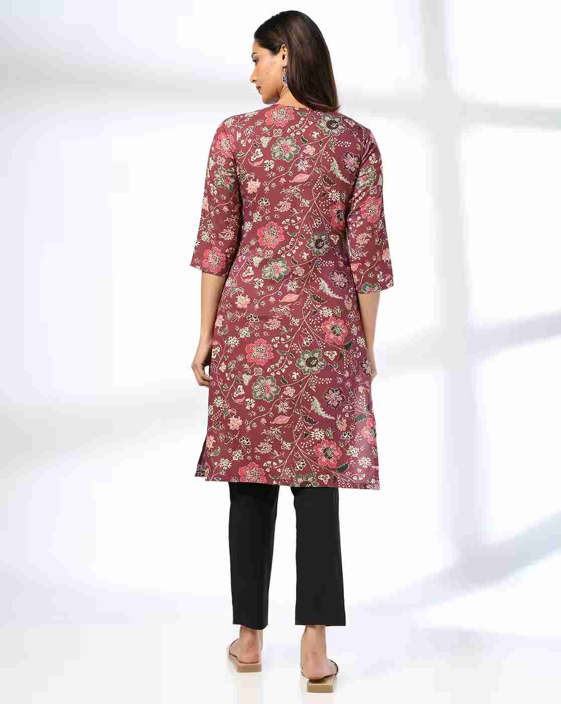 AVAASA MIX N' MATCH | Women Floral Straight Kurta|2