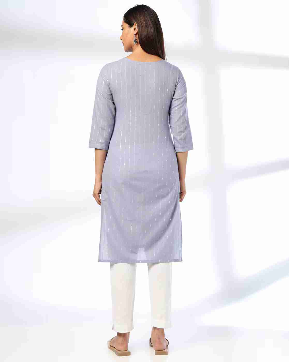 AVAASA MIX N' MATCH | Women Embroidered Straight Kurta|2