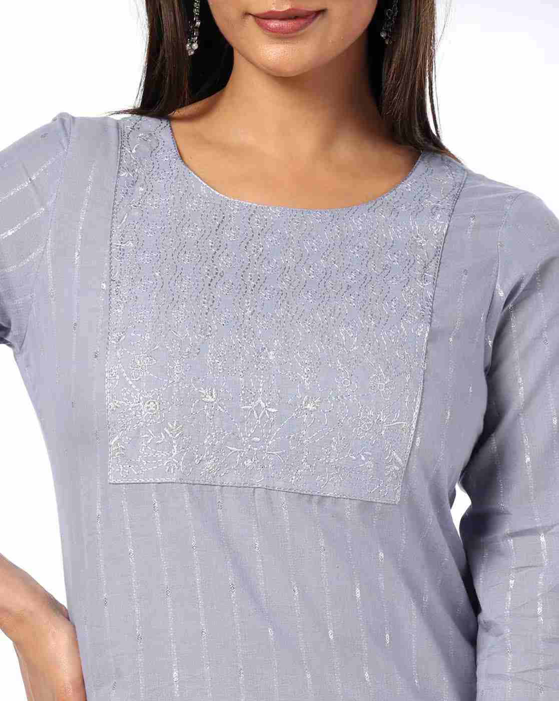 AVAASA MIX N' MATCH | Women Embroidered Straight Kurta|3