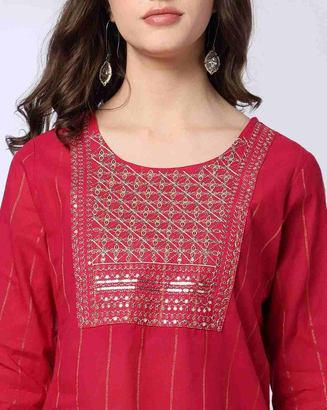 AVAASA MIX N' MATCH | Women Striped Straight Kurta with Pants|3