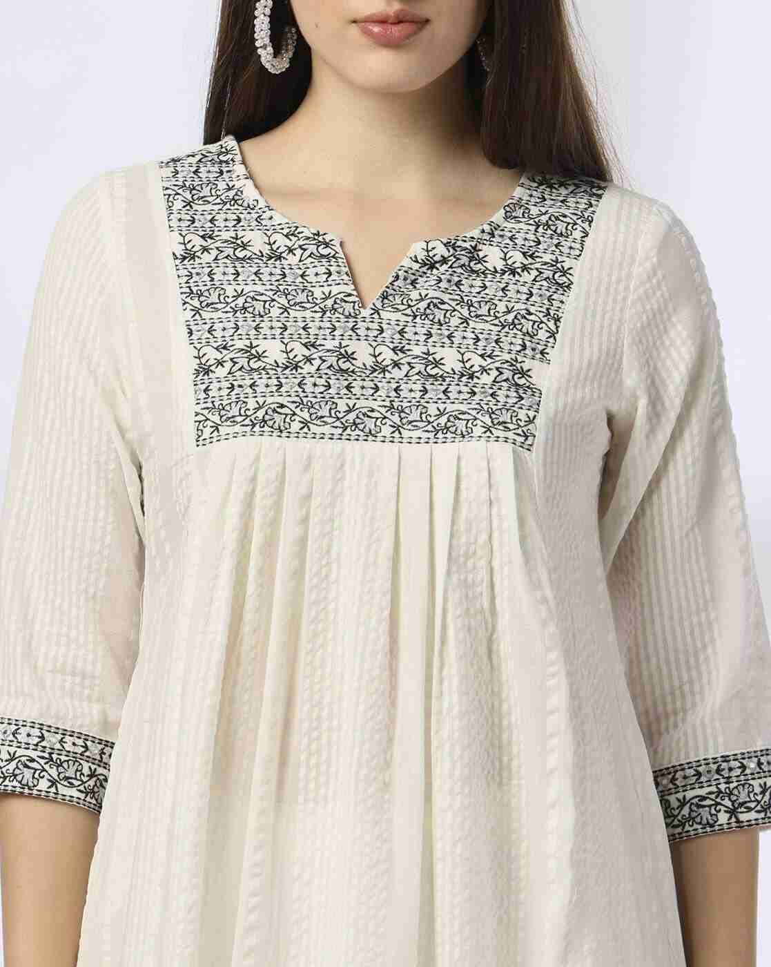 AVAASA MIX N' MATCH | Women Embroidered Flared Kurta|3