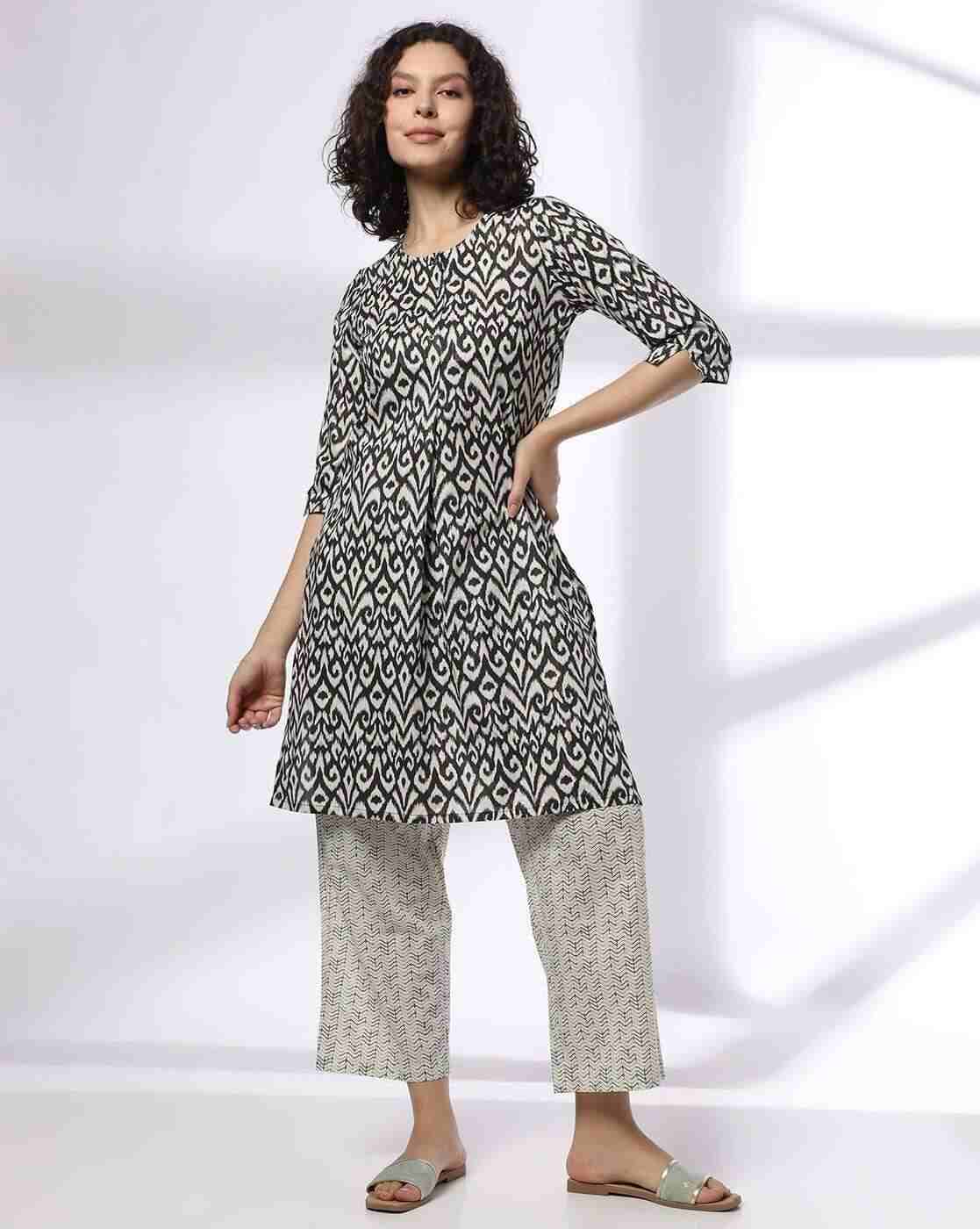 AVAASA MIX N' MATCH | Women Printed Straight Kurta with Pants|0