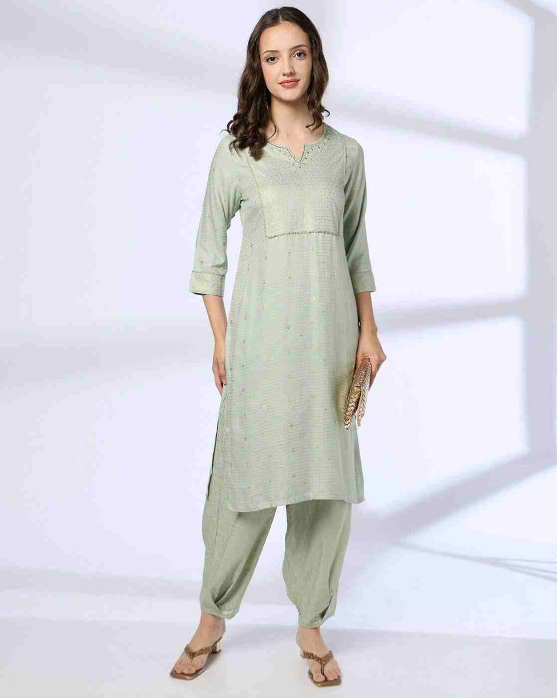 AVAASA MIX N' MATCH | Women Micro Print Straight Fit Kurta with Pants|0