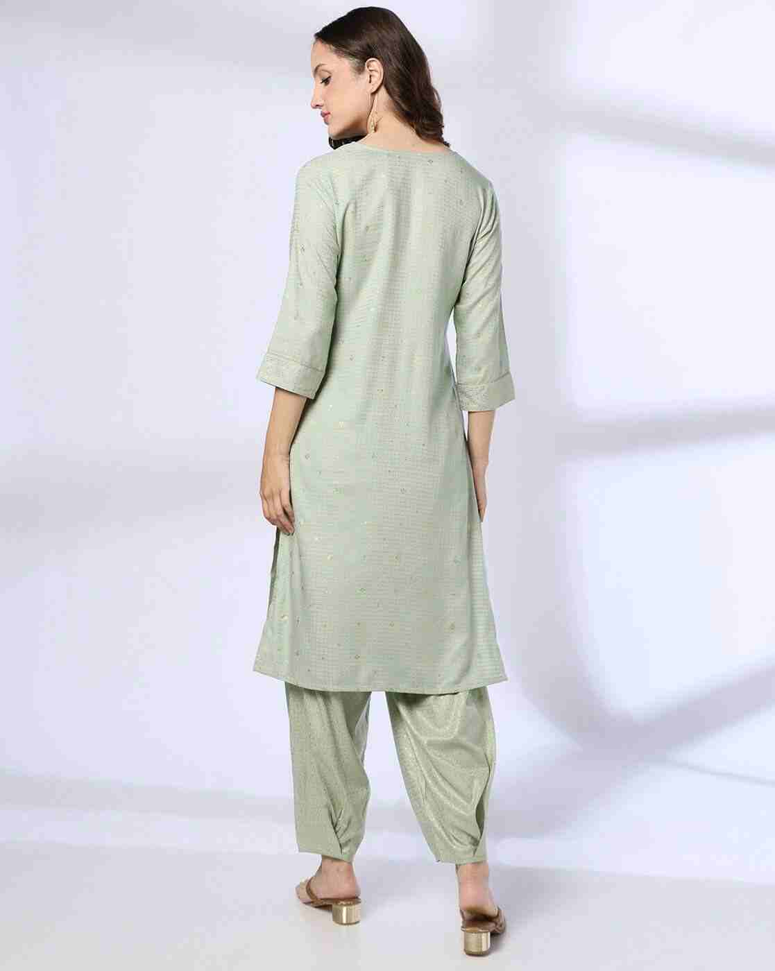 AVAASA MIX N' MATCH | Women Micro Print Straight Fit Kurta with Pants|2