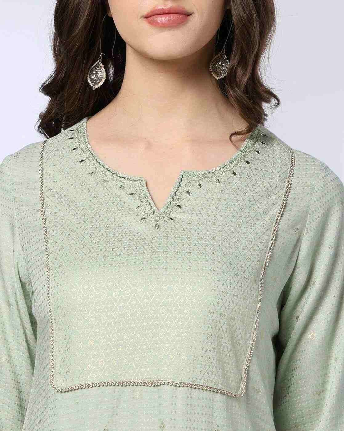 AVAASA MIX N' MATCH | Women Micro Print Straight Fit Kurta with Pants|3