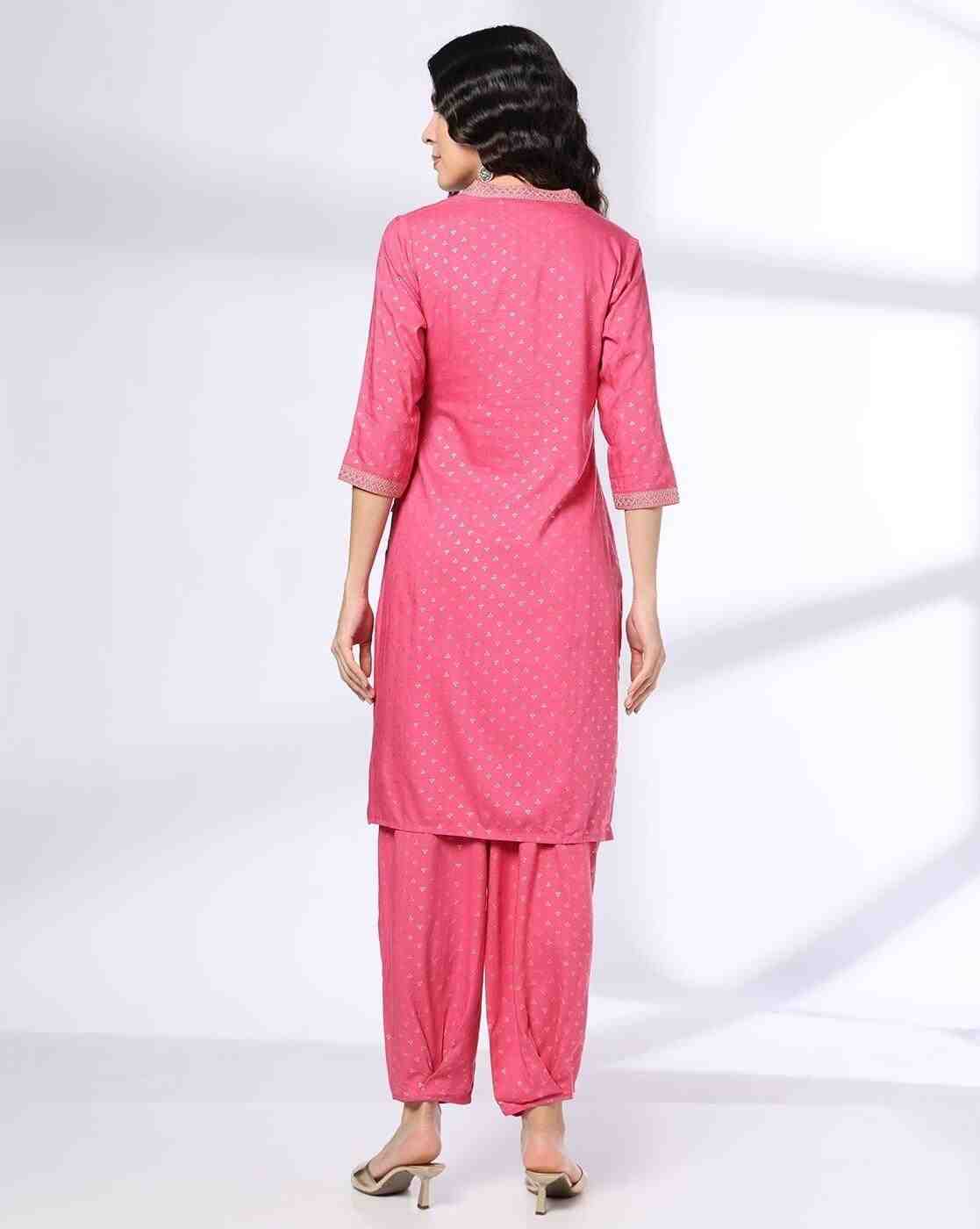 AVAASA MIX N' MATCH | Women Foil Print Straight Kurta & Salwar Set|2