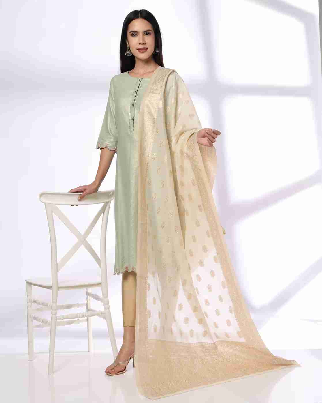 AVAASA MIX N' MATCH | Women Jacquard Dupatta|0