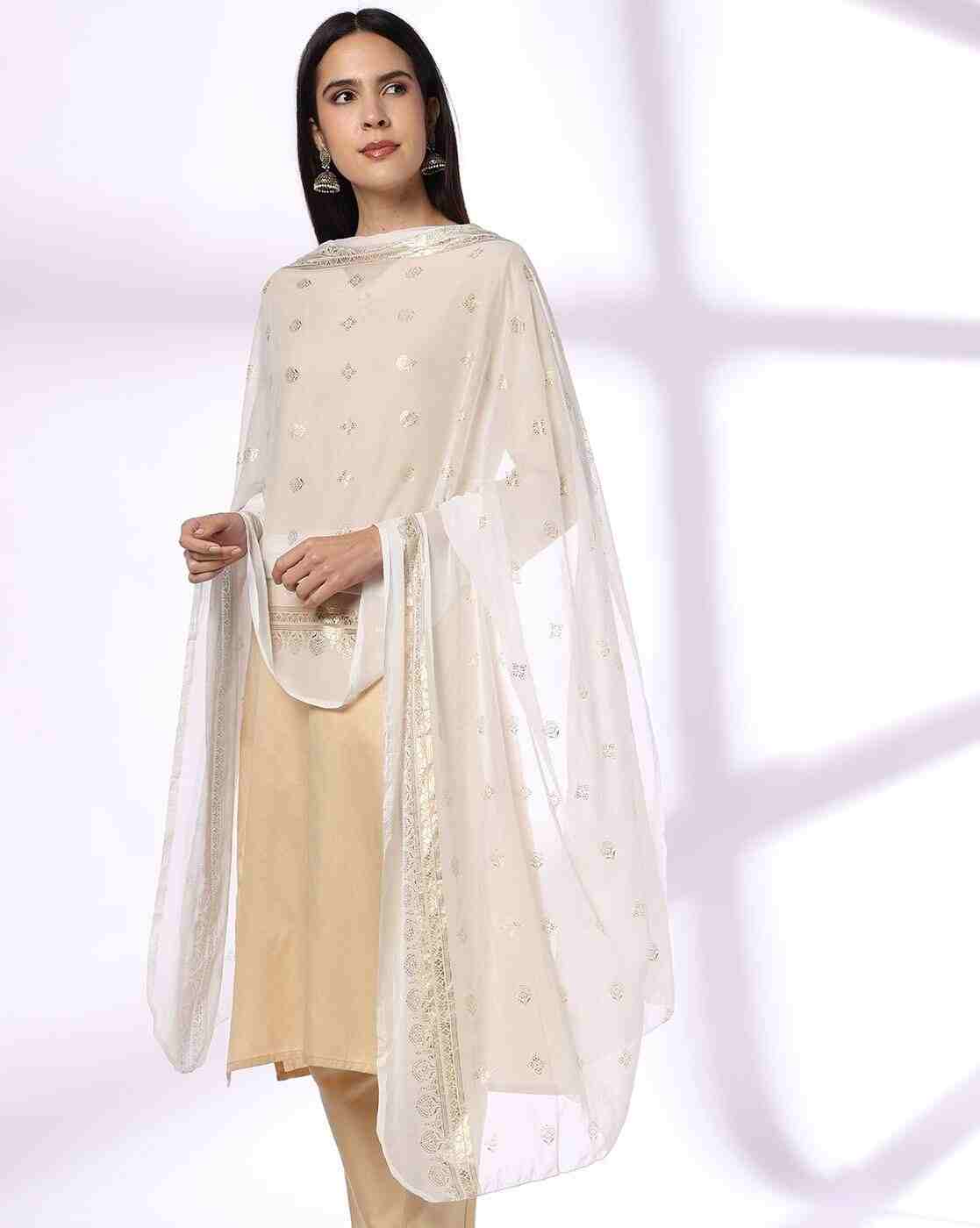 AVAASA MIX N' MATCH | Women Foil Print Dupatta|0