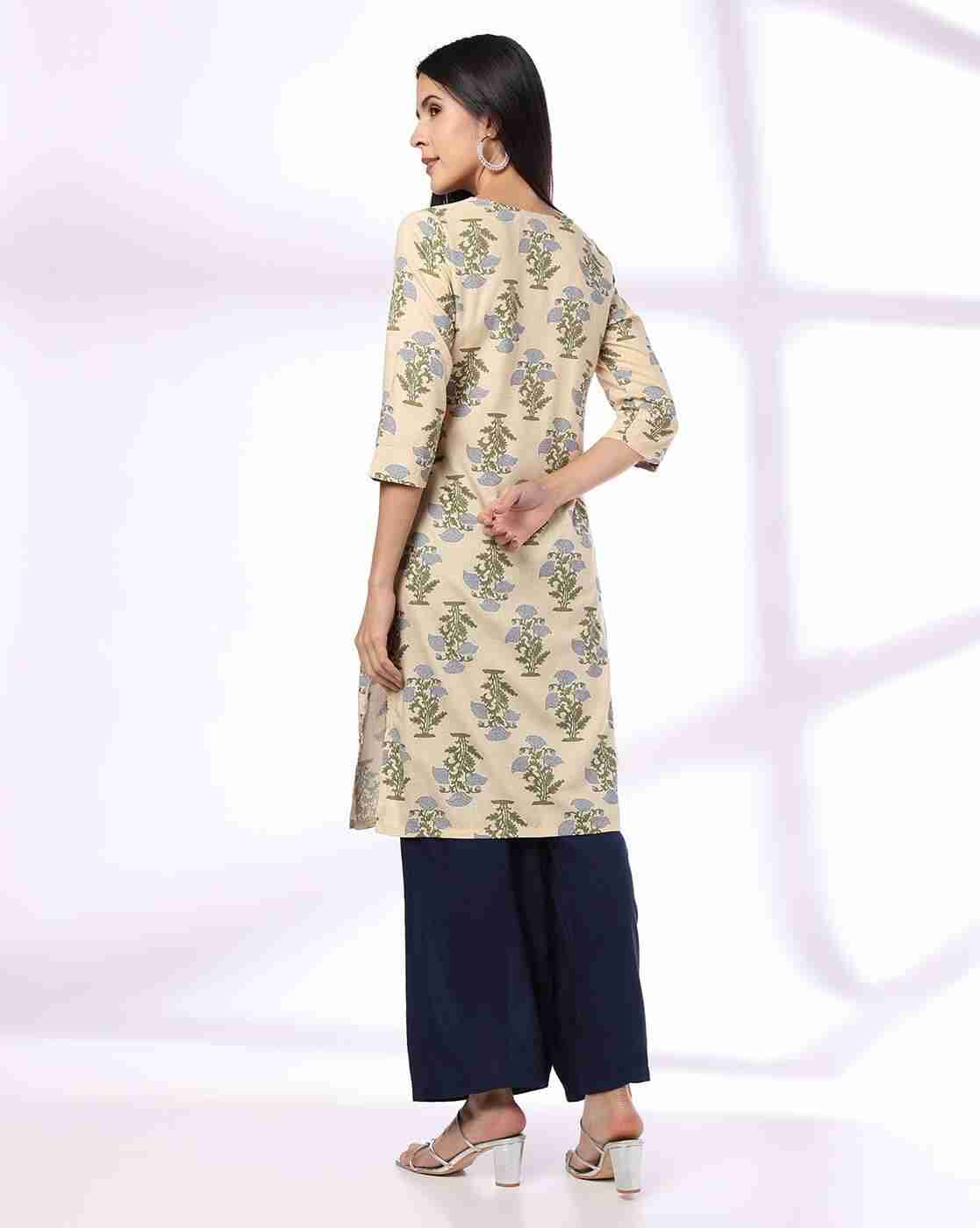 AVAASA MIX N' MATCH | Women Block Print Straight Kurta|2