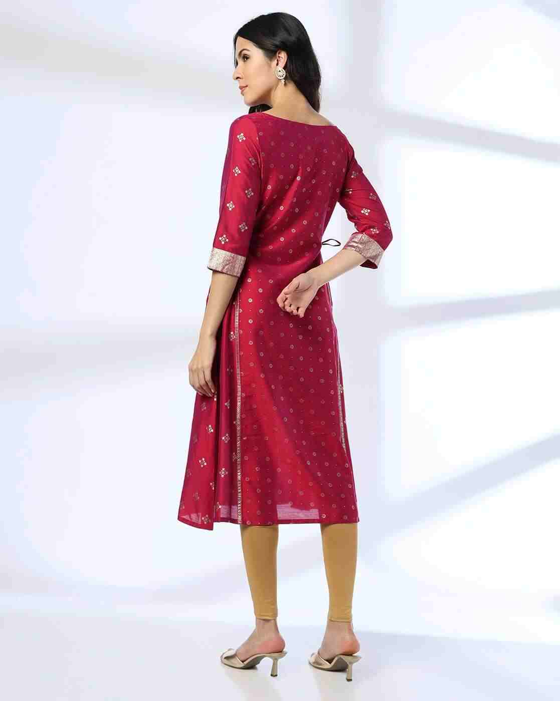 AVAASA MIX N' MATCH | Women Printed Boat-Neck Kurta|2