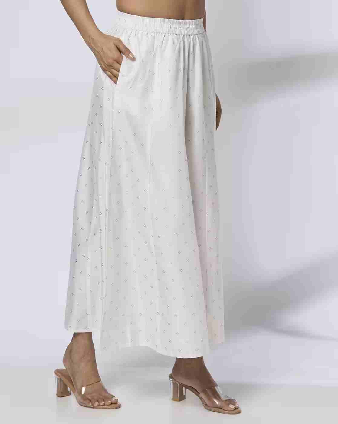 AVAASA MIX N' MATCH | Women Micro Print Flared Palazzos|0