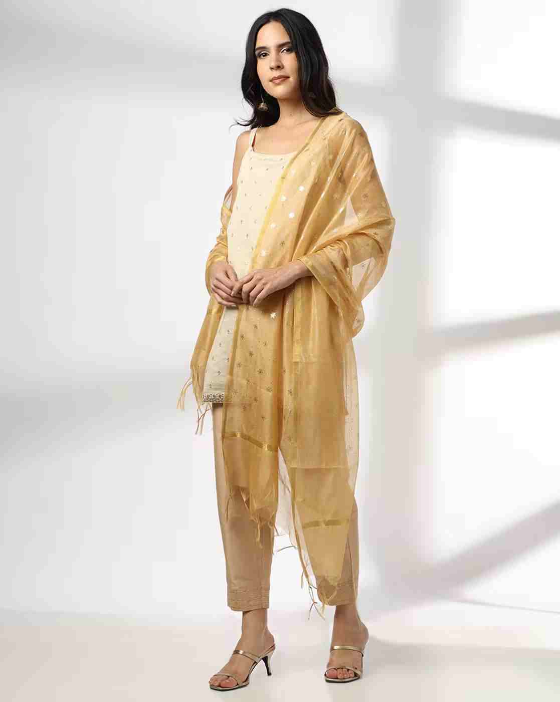 AVAASA MIX N' MATCH | Women Floral Print Dupatta with Tassels|0