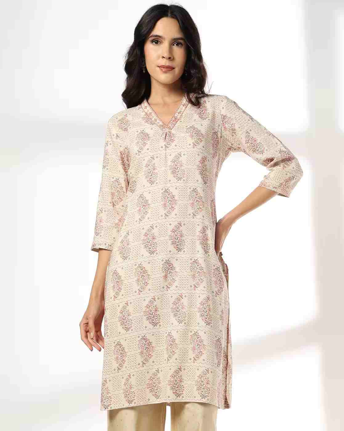 AVAASA MIX N' MATCH | Women Buta Print Straight Kurta|0