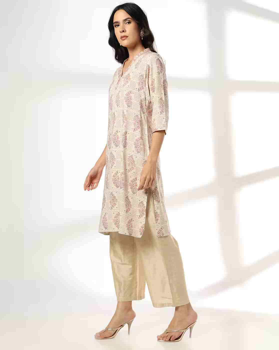 AVAASA MIX N' MATCH | Women Buta Print Straight Kurta|1