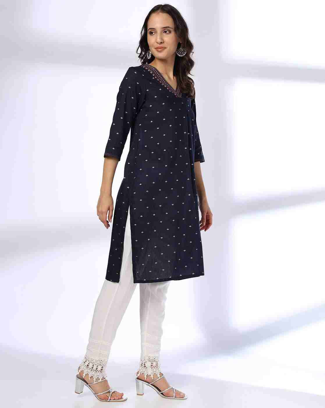 AVAASA MIX N' MATCH | Women Embroidered Straight Kurta|1