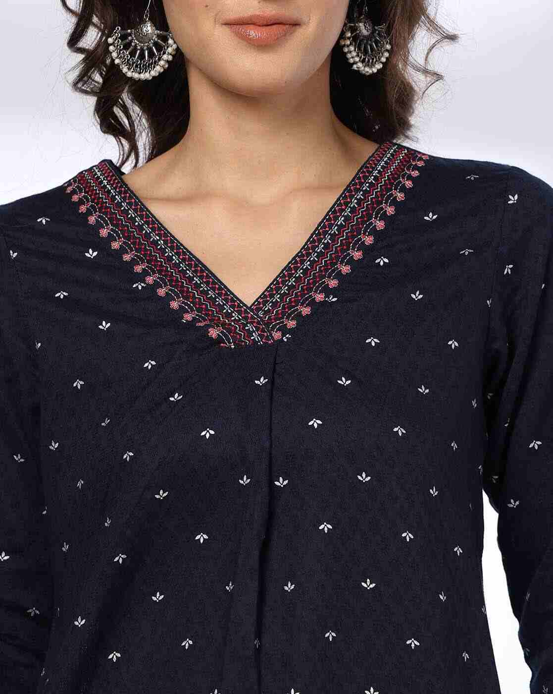 AVAASA MIX N' MATCH | Women Embroidered Straight Kurta|3