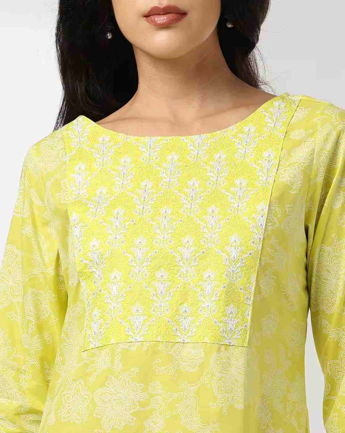 AVAASA MIX N' MATCH | Women Floral Print Cotton Straight Kurta|3