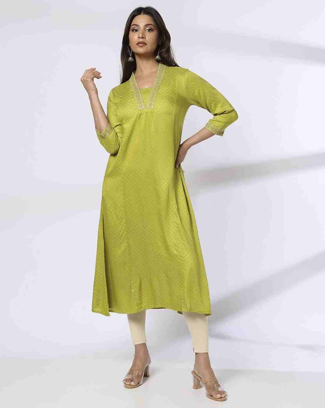 AVAASA MIX N' MATCH | Women Geometric Print A-Line Kurta|0