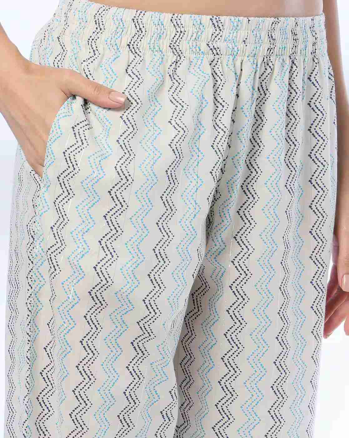 AVAASA MIX N' MATCH | Women Ikat Print Straight Kurta & Pants Set|4