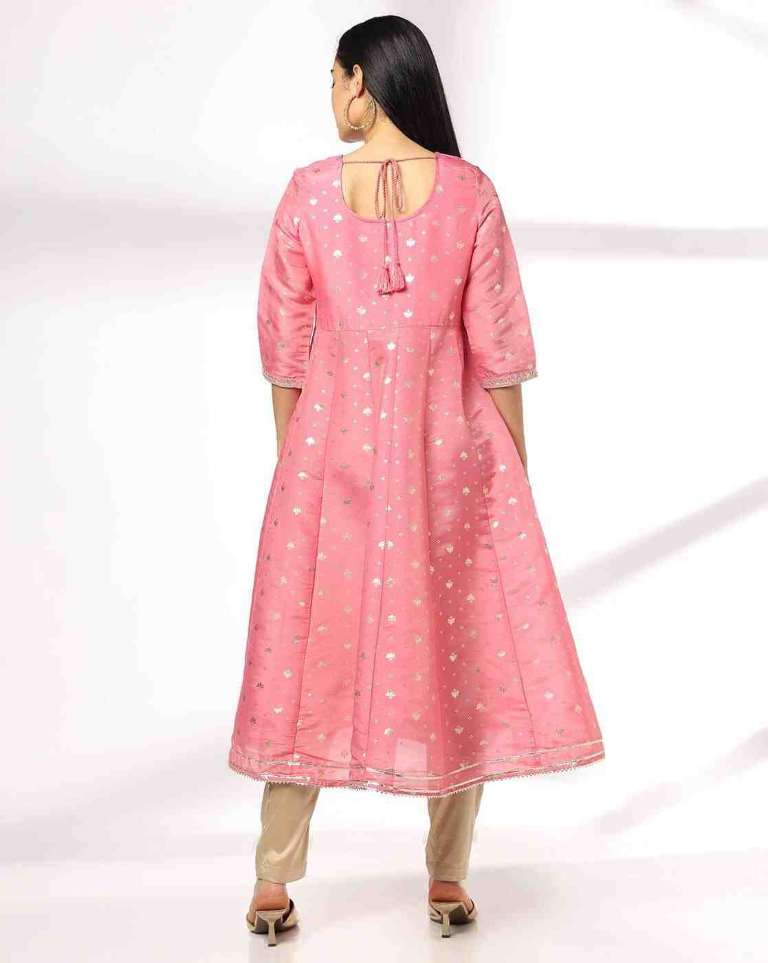 AVAASA MIX N' MATCH | Women Flared Foil Print Kurta|2