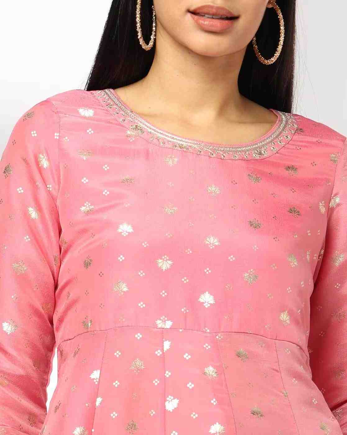 AVAASA MIX N' MATCH | Women Flared Foil Print Kurta|3